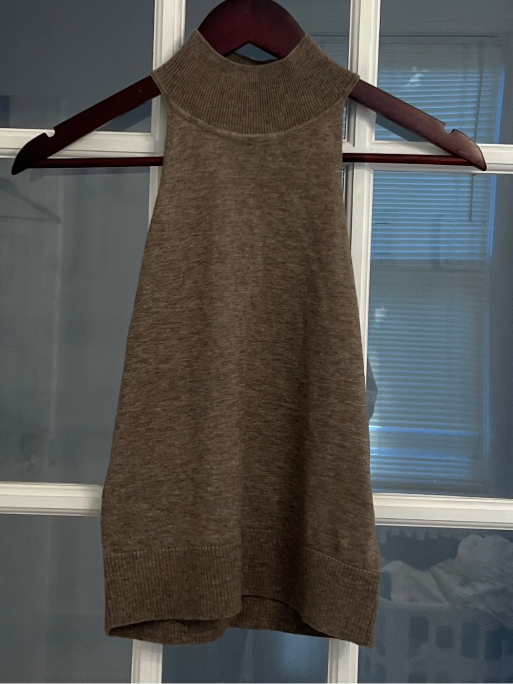 MASSIMO DUTTI Women's Brown Knit Mock Neck Sleeveless Sweater Size S NEW